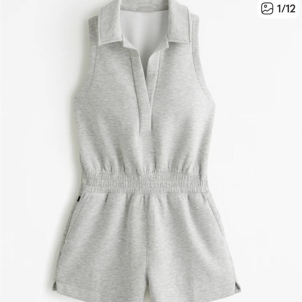 Abercrombie & Fitch Light Gray Sleeveless Romper
